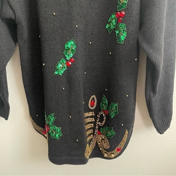 Women’s Victoria Harbour Vintage 90’s Black Christmas Sweater Size Medium! - Picture 4 of 5